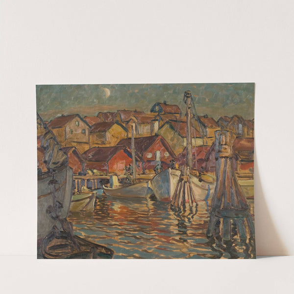 A Fishing Harbour. Study from North Norway by Anna Boberg