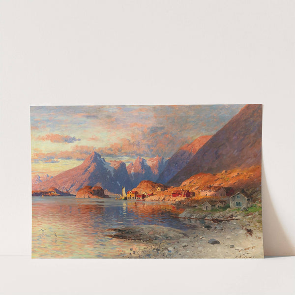 A Fjord Landscape at Sunset by Adelsteen Normann
