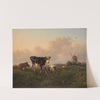 A flat landscape with cattle by Jan Bedijs Tom