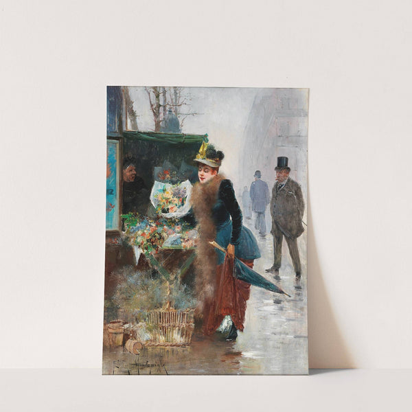 A Flower Market in Paris by Edgard de Saint-Pierre de Montzaigle