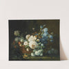 A Flower Still Life With Peonies, Irises, Hydrangea In A Copper Kettle, A Beetle And Butterflies by Marie Beloux-Hodieux