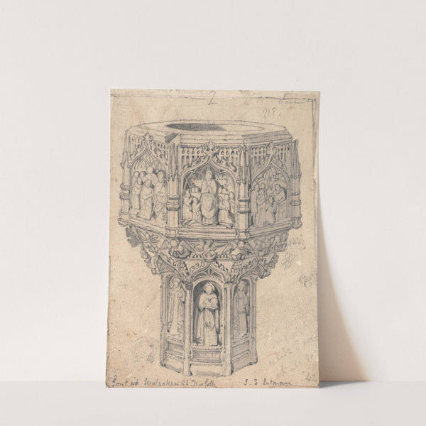 A Font in Walsoken Church, Norfolk (ca. 1811) by John Sell Cotman