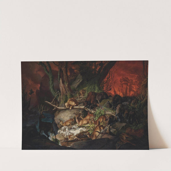 A forest fire, North America by Johann Friedrich Wilhelm Wegener