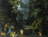 A Forest Landscape With Bathing Nymphs And Leda And The Swan