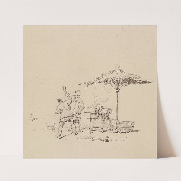 A Forge (1843) by George Chinnery