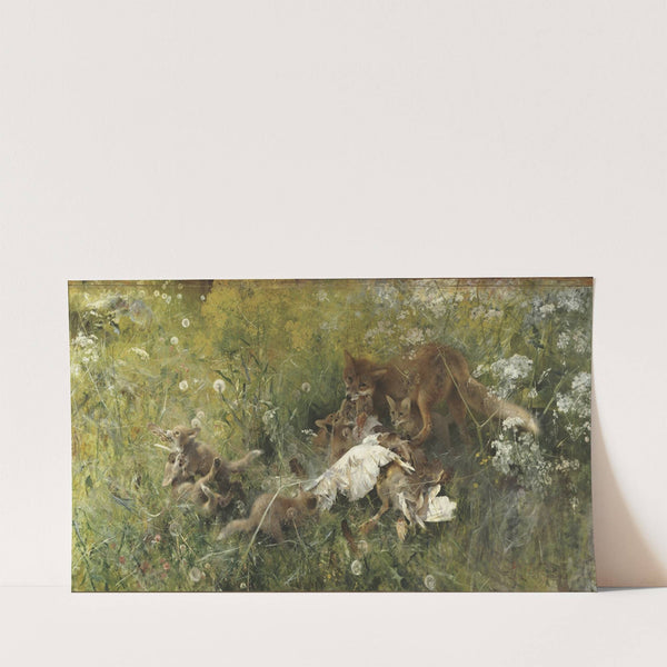 A Fox Family (1886) by Bruno Liljefors