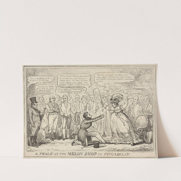 A frolic at the Melon Shop in Piccadilly. (1826) by William Heath