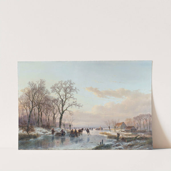 A Frozen Canal near the River Maas (1867) by Andreas Schelfhout