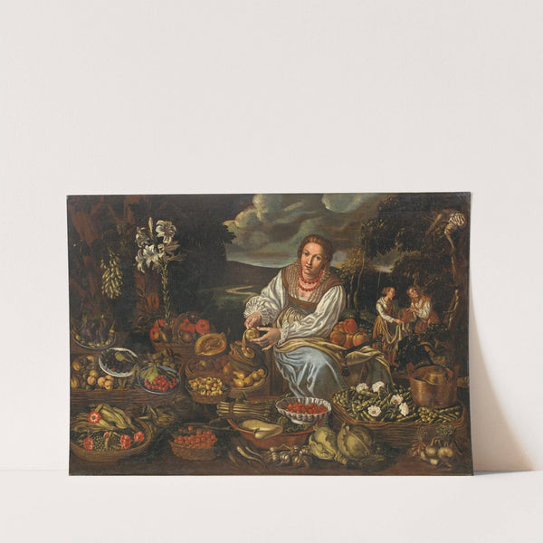 A Fruit And Vegetable Seller, Surrounded By Her Wares by Vincenzo Campi