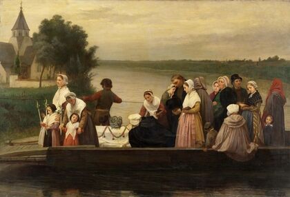 A Funeral Procession Crossing the River Lys at Afsnee
