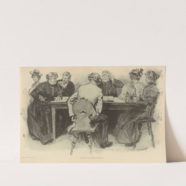 A game of checkers in Munich (1893-1900) by Charles Dana Gibson