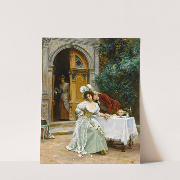A garden flirtation by Jules Girardet