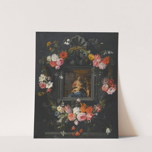A Garland Of Flowers Surrounding The Virgin And Child by Jan Brueghel the Younger