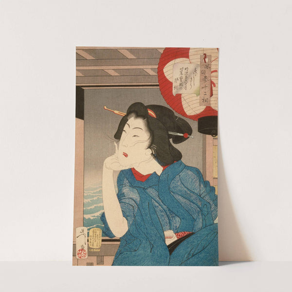 A Geisha of the Mid-1870s Seated in a Boat by Tsukioka Yoshitoshi