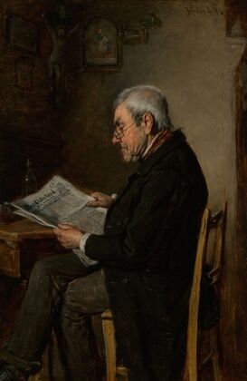 A gentleman reading a newspaper