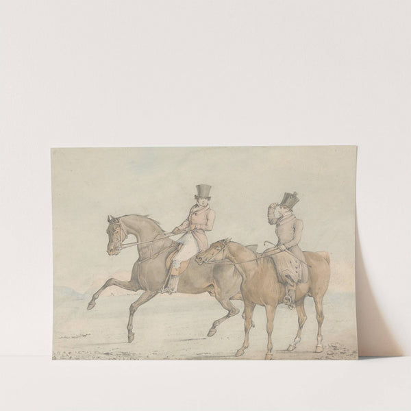 A Gentleman Riding With a Groom, and Coversing by Henry Thomas Alken