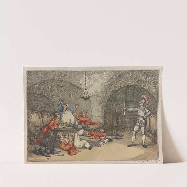 A ghost in the wine cellar (1812) by Thomas Rowlandson