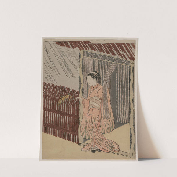 A Girl Dressing in Pink by Suzuki Harunobu