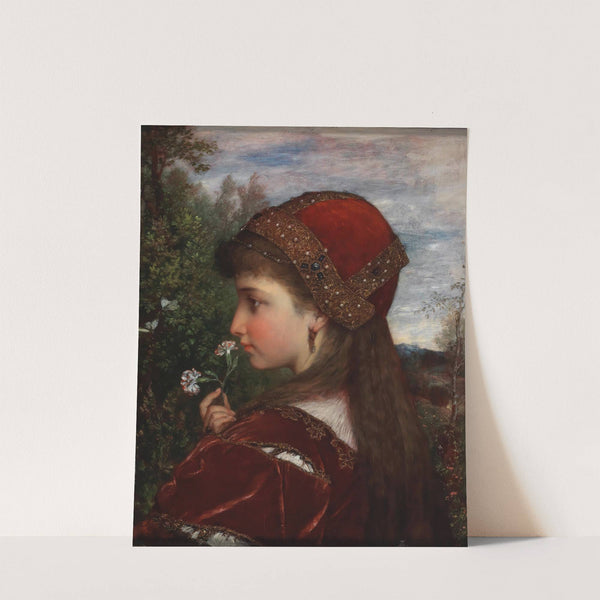 A Girl in Profile with Carnations by Anton Bertzik