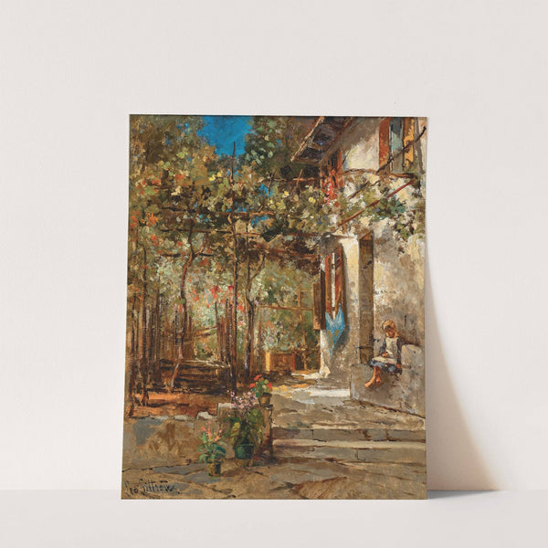 A Girl on Southern Veranda by Leontine von Littrow