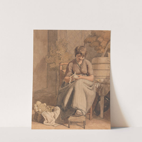 A Girl Peeling Vegetables by Joshua Cristall