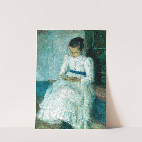 A Girl Reading by Matej Sternen