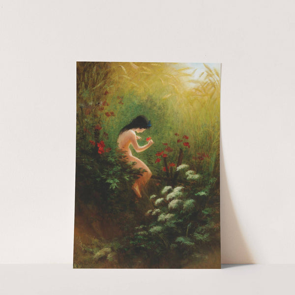 A girl with a flower by Karl Wilhelm Diefenbach