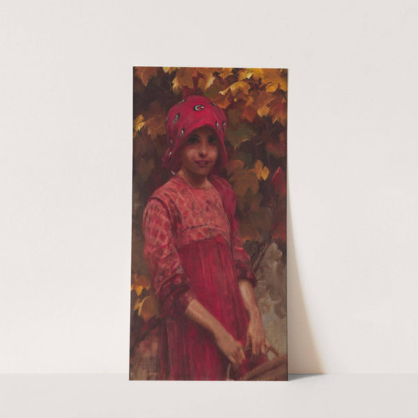 A Girl with Autumn Leaves by Alois Hans Schram