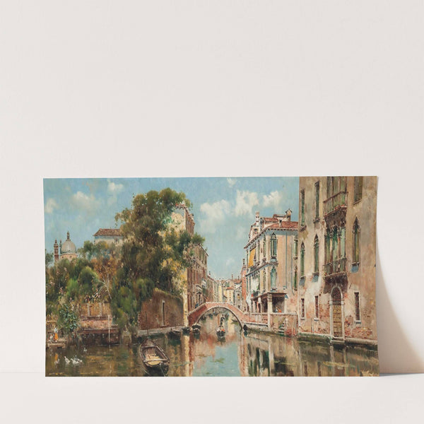 A gondolier before a Venetian bridge by Antonio María de Reyna Manescau