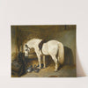 A Grey Pony In A Stable With Ducks by John Frederick Herring Snr.