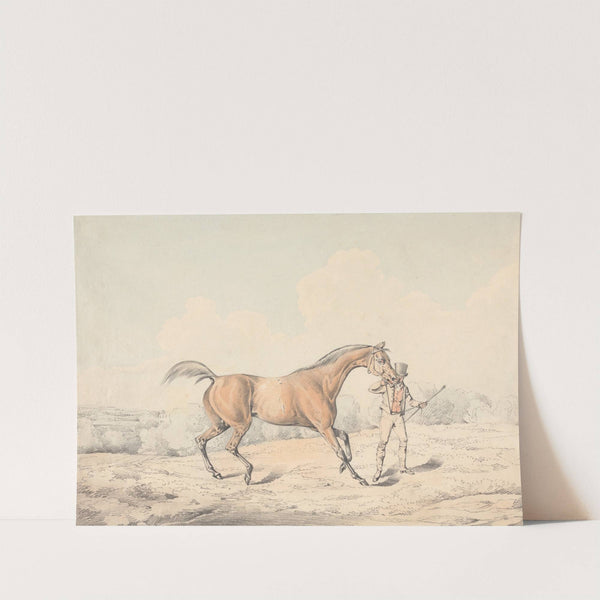 A Groom Leading a Bay Horse by Henry Thomas Alken
