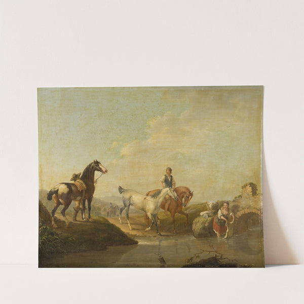 A Groom Leading two Horses to the Water by Johann Georg Pforr