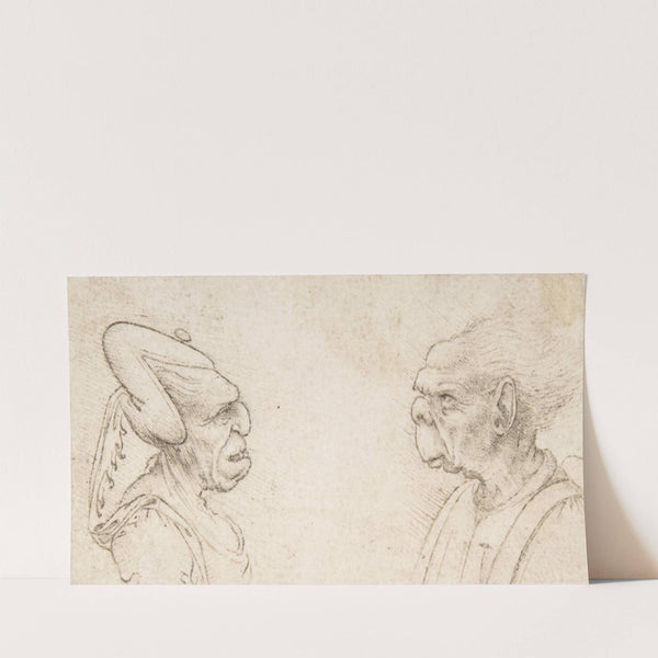 A Grotesque Couple; Old Woman with an Elaborate Headdress and Old Man with Large Ears and Lacking a Chin (1491–1570) by Francesco Melzi