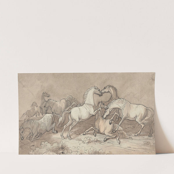 A Group of Eight Horses Fighting by Sawrey Gilpin