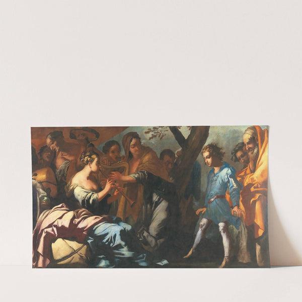 A Group Of Figures With Musicians And A Young Boy by Antonio Zanchi