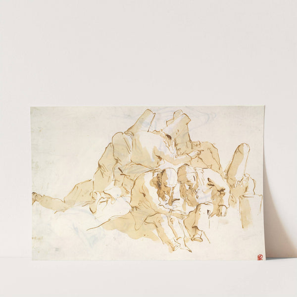 A Group of Punchinelli Seated (ca. 1760) by Giovanni Battista Tiepolo