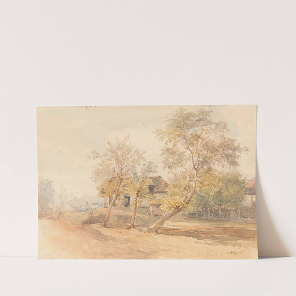 A group of trees near a farmhouse by Josef Höger