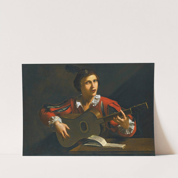 A Guitar-Player Seated In An Interior by Pietro Paolini