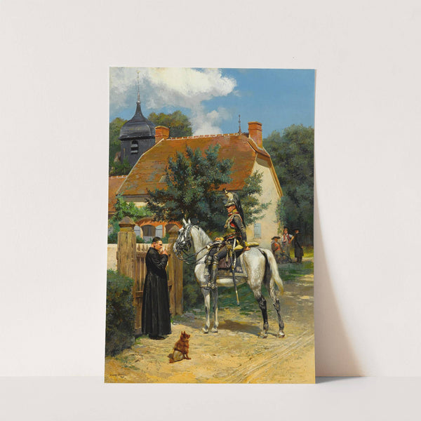 A halt in the village by Jean-Baptiste Édouard Detaille