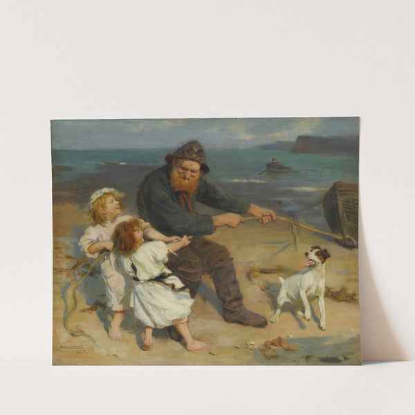 A Harbour Scene by Arthur John Elsley