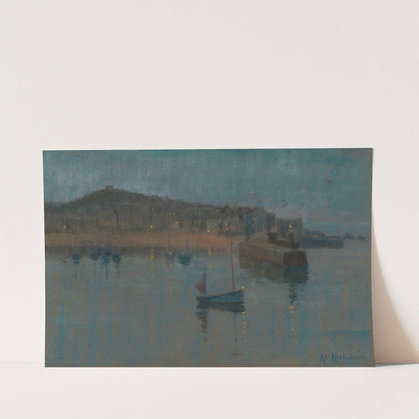 A harbour view at dusk by Alice Hogarth Nicholson