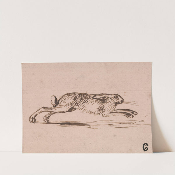 A Hare Running, with Ears Laid Back by James Seymour