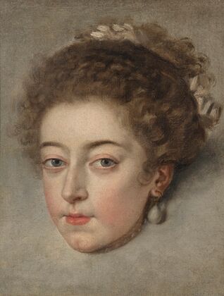 A head study of Queen Henriette-Maria of France (1609-1669)
