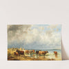 A herd of cattle near a Lake by Friedrich Voltz