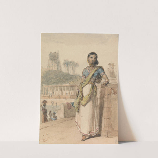 A High Caste Woman Standing by a Wall (ca. 1829) by William Daniell