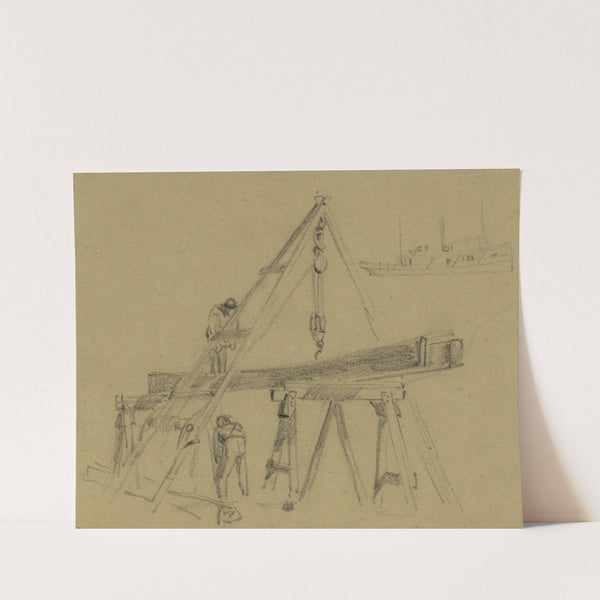 A hoist for ship building by Alfred Rudolph Waud