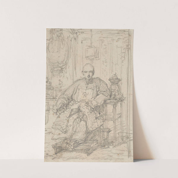 A Hong merchant, seated in an interior by George Chinnery