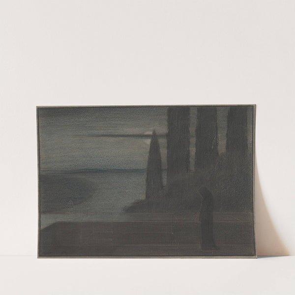 A Hooded Figure in a Landscape by Herbert Crowley