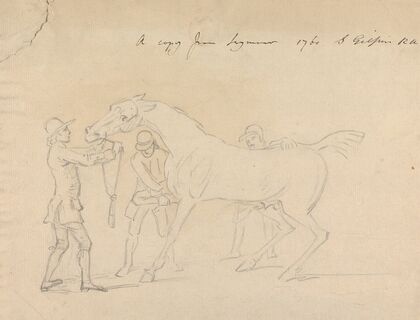 A Horse and Three Groomers