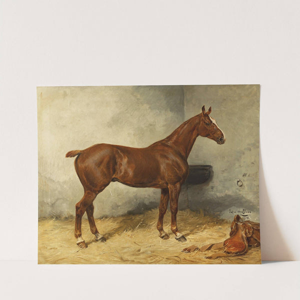 A Horse in a Stable (1914) by Julius von Blaas